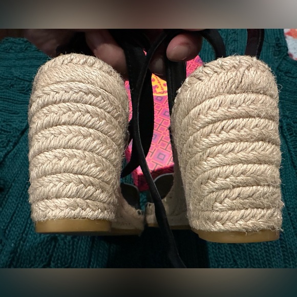 NWT TORY BURCH Laurel Wedge Espadrilles Wrap Around Straps - Picture 13 of 14